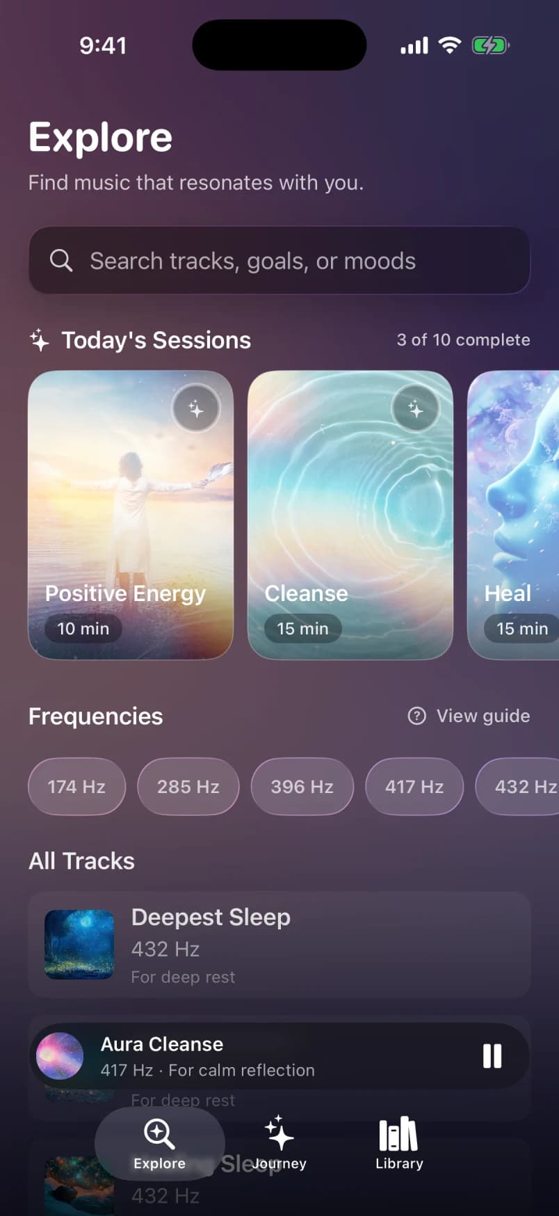 Explore screen in the Miracle app